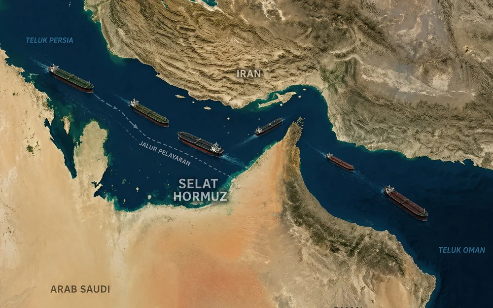 Dramatis! 3 Kapal Tanker Meledak saat Mencoba Melintasi Selat Hormuz yang Penuh Ranjau