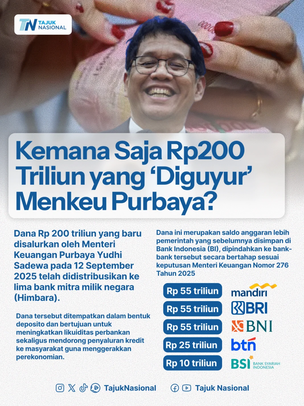Menkeu Purbaya Bantah Langgar Aturan saat Pindahkan Rp200 Triliun SAL ke Himbara: 'Ini Cash Management, Bukan Pakai Uang'