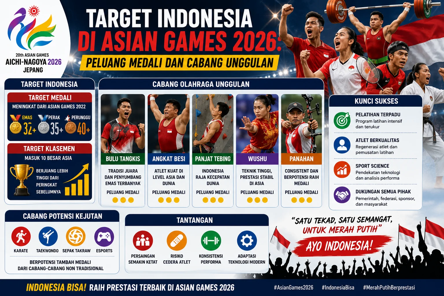 Asian Games 2026: Peluang Bisnis dan Prestasi Olahraga Indonesia